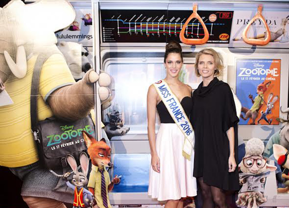 Avant-Première du film « ZOOTOPIE » à Paris (France), Iris MITTENAERE (Miss France 2016)& Sylvie TELLIER