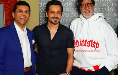 Producer Anand Pandit, Emraan Hashmi and Amitabh Bachchan